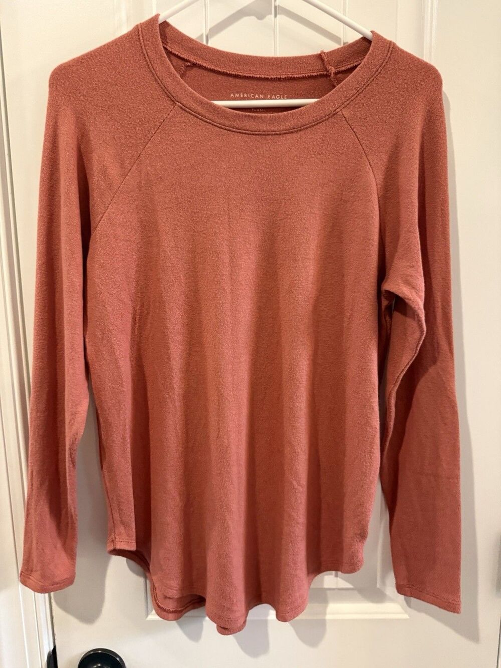 Women's American Eagle‎ Soft & Sexy Plush Maroon Long Sleeve Shirt Size XS